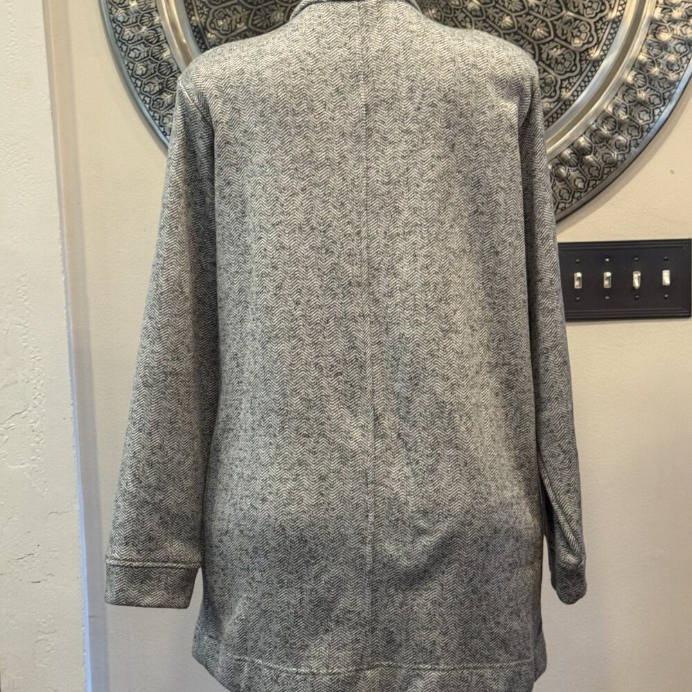 Lands' End Womens Grey Herringbone Fleece Jacket XL/18 - Picture 5 of 15